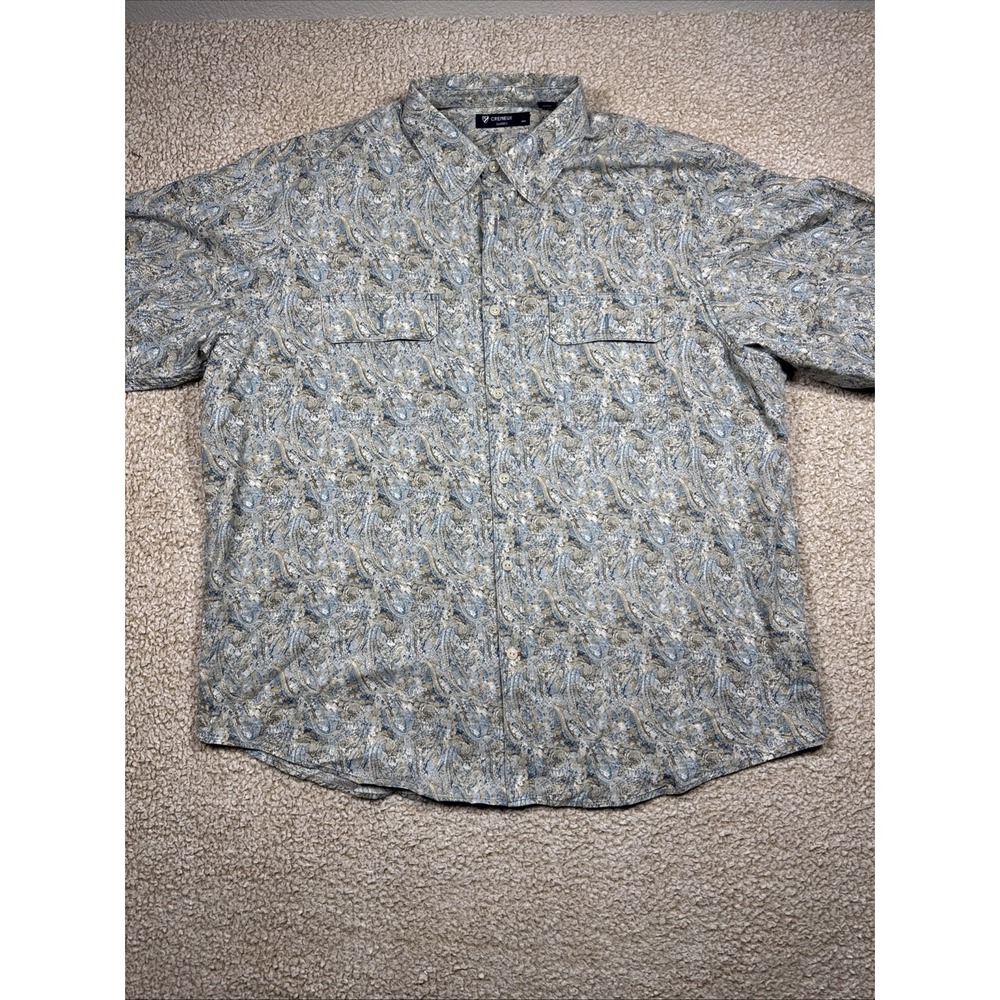 Cremieux Button Up Shirt Mens XL Abstract Multi Color Long Sleeve 100% Cotton